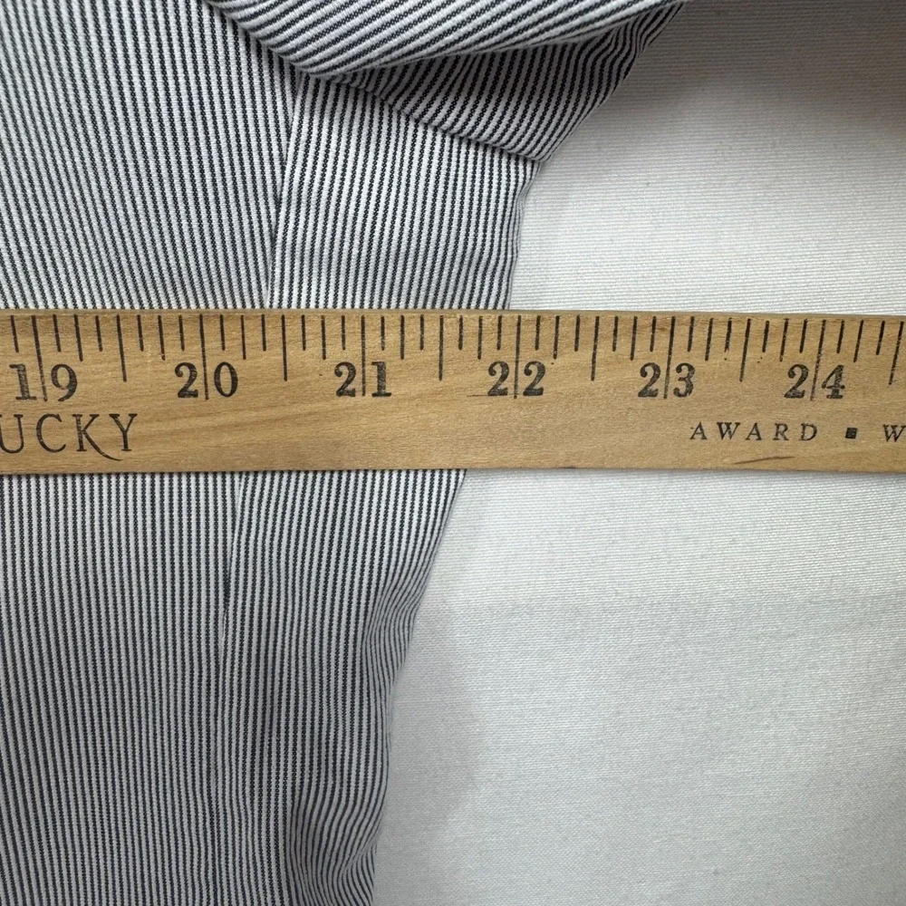 Banana Republic Tailored Fit Blazer Gray White Striped Elbow‎ Patch Sz 44R